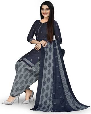 Blue printed cotton salwar 3