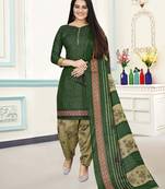 Green printed cotton salwar