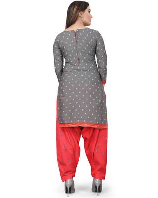 Grey printed cotton salwar 2