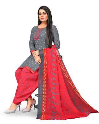 Grey printed cotton salwar 3
