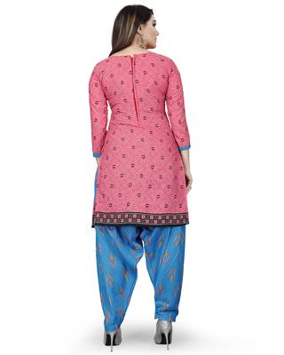 Pink printed cotton salwar 2