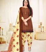 Rajnandini Brown printed cotton salwar
