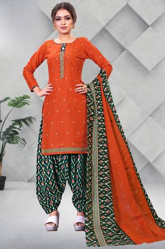 Rajnandini Orange printed cotton salwar