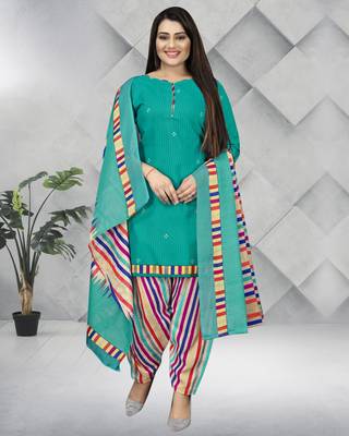 Blue printed cotton salwar 1