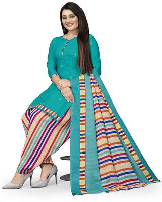 Blue printed cotton salwar 3