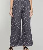 Grey printed rayon palazzo-pants