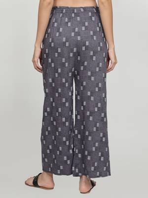 Grey printed rayon palazzo-pants 5