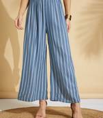 Grey printed rayon palazzo-pants