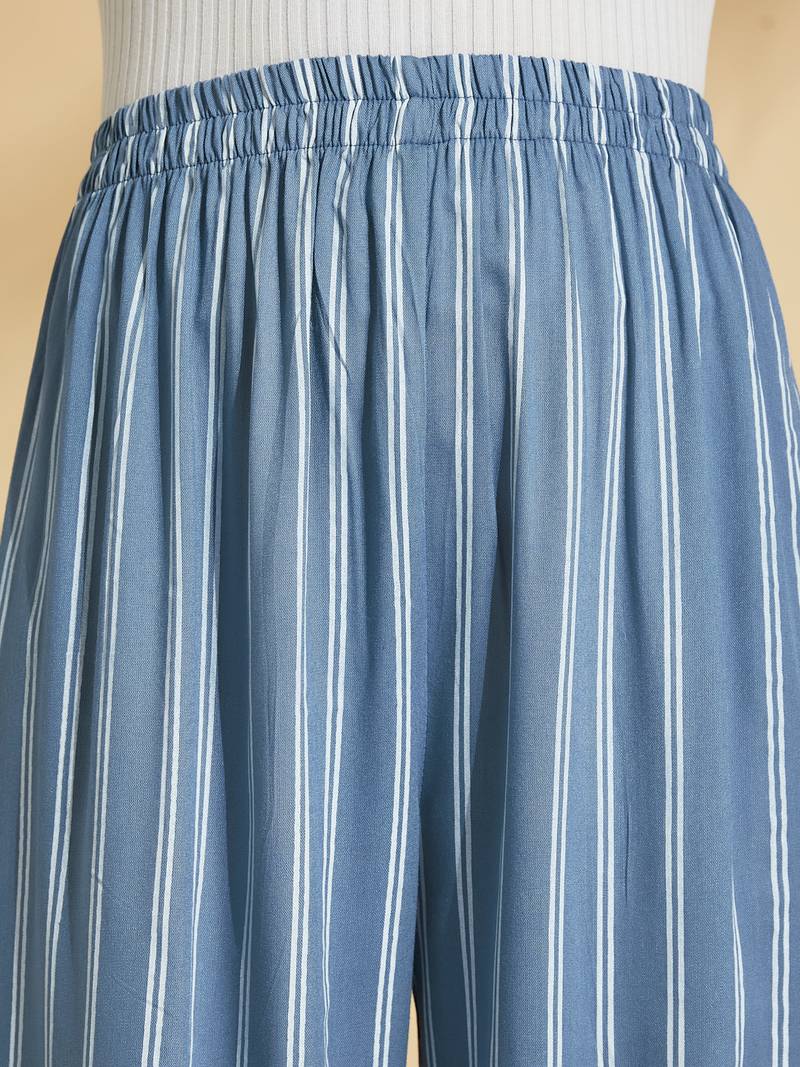 Grey printed rayon palazzo-pants