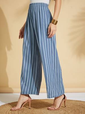 Grey printed rayon palazzo-pants 5