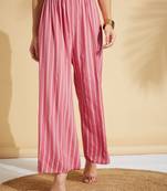 Pink printed rayon palazzo-pants