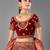 Maroon embroidered velvet semi stitched lehenga