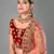 Maroon embroidered velvet semi stitched lehenga