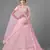Pink embroidered georgette semi stitched lehenga
