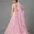 Pink embroidered georgette semi stitched lehenga