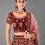 Maroon embroidered velvet semi stitched lehenga
