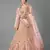 Peach embroidered georgette semi stitched lehenga