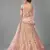 Peach embroidered georgette semi stitched lehenga