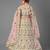 White Thread embroidered georgette Semi Stitched Lehenga