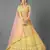Yellow embroidered georgette semi stitched lehenga