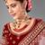 Maroon embroidered velvet semi stitched lehenga