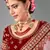 Maroon embroidered velvet semi stitched lehenga