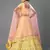 Yellow embroidered georgette semi stitched lehenga