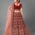 Maroon embroidered velvet semi stitched lehenga