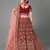 Maroon embroidered velvet semi stitched lehenga
