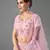 Pink embroidered georgette semi stitched lehenga