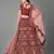 Maroon embroidered velvet semi stitched lehenga