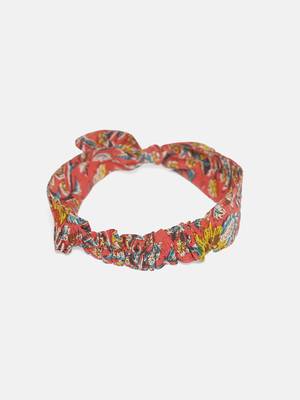 Coral Floral Printed Loungewear Set With Hairband 8