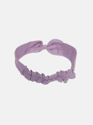 Lilac Solid Loungewear Set With Hairband 8