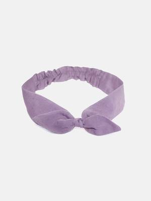 Lilac Solid Loungewear Set With Hairband 9