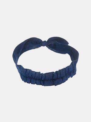 Navy Solid Loungewear Set With Hairband 6