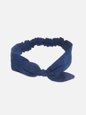 Navy Solid Loungewear Set With Hairband 7