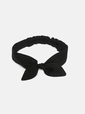 Black Solid Loungewear With Hairband 9