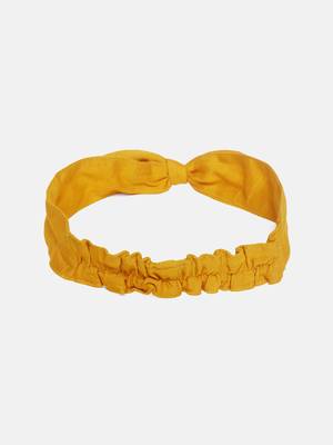 Yellow Solid Loungewear Set With Hairband 6