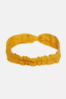 Yellow Solid Loungewear Set With Hairband