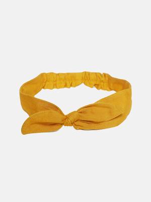Yellow Solid Loungewear Set With Hairband 7