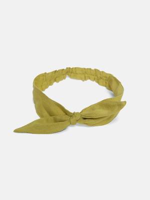 Lime Green Solid Loungewear Set With Hairband 8