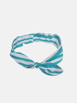 Green Stripe Printed Loungewear Set With Hairband 8