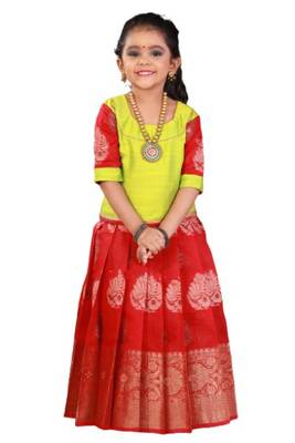 Shivangi Cap Lilly Pattu Pavadai | Lehenga !!!  1