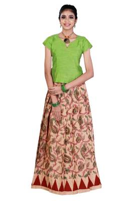 Shivangi Printed Mango Creeper Pavadai set !!!  1