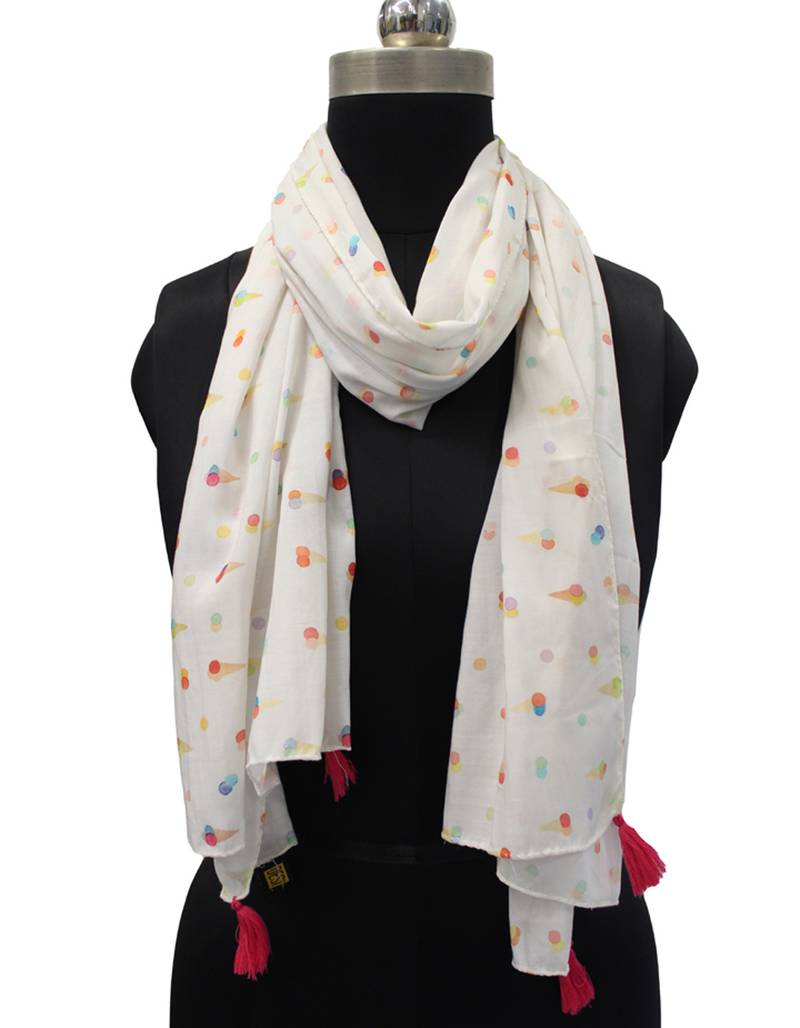 White Viscose   scarf