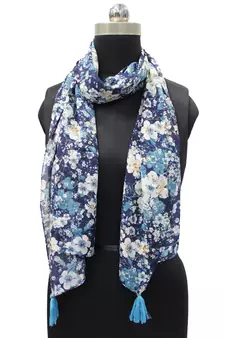 Blue Viscose   scarf