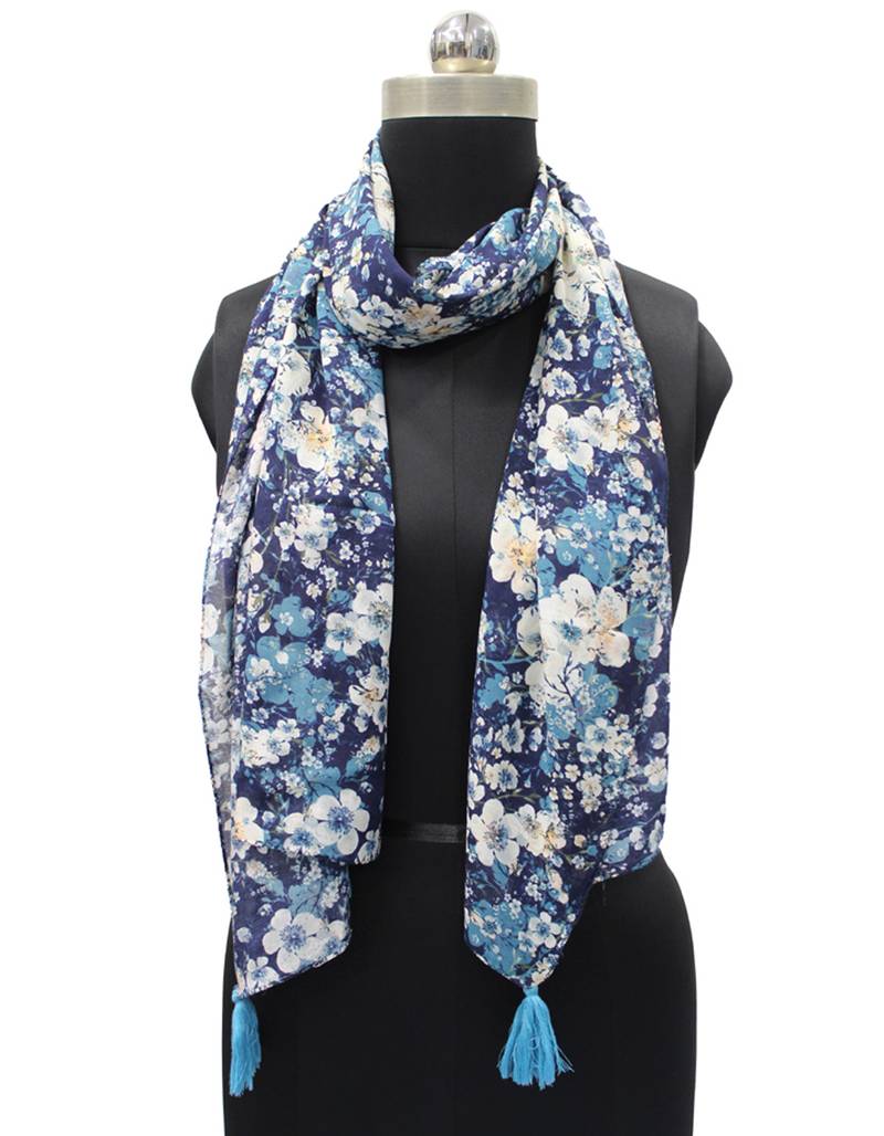 Blue Viscose   scarf