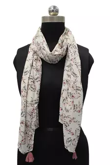White Viscose   scarf