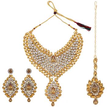 Gold Plated Kundan Diamond  Choker Set 5