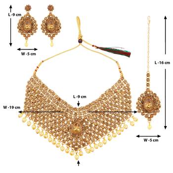 Gold Plated Kundan Diamond & Pearl Choker Set 3